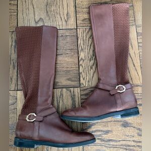 Cole Haan Chestnut Leather Riding Boots